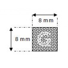 Rectangular sponge rubber cord | 8 x 8 mm| roll 100 meter